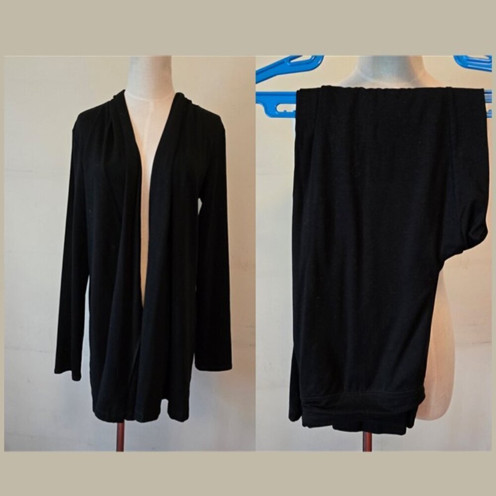 L.L. Bean Open Cardigan & Pull on Pants in Black